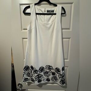 Karl Lagerfeld White Dress with Black Floral Design